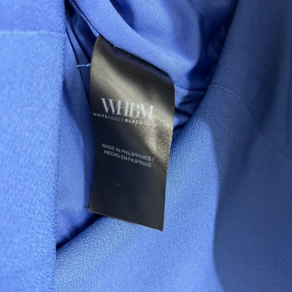 White House Black Market Royal Blue Pleated Blouson Long Sleeve Cropped Blouse S - Picture 6 of 10